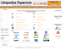 Tablet Screenshot of lampadasespeciais.com.br